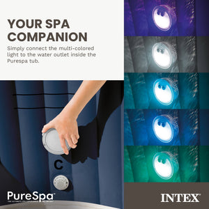 Intex PureSpa Battery Powered Multi-Colored LED Light for Spas and Hot Tubs