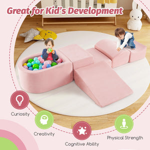 5-Piece Climb and Crawl Playset with Ball Pit for Kids
