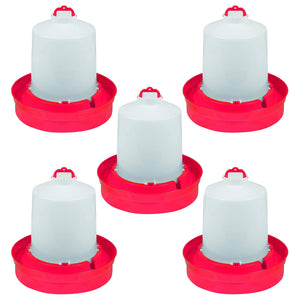 Little Giant Red Deep Base 2 GA. Poultry Waterer for Chickens & Birds (5 Pack)