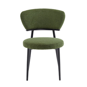 Upholstered Dining Chair Set of 2 - Green Fabric