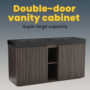 Galan 60" Smoked Oak Bathroom Vanity