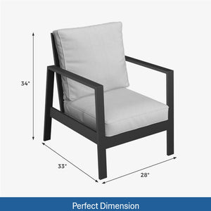 All-Weather Ergonomic Patio Armchairs With Thick Cushions (Set of 2)