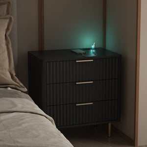 Nightstand with Charging Station and Night Light