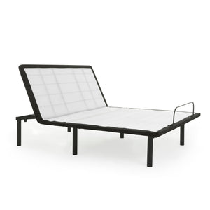 Model H Adjustable Base Full Size Metal Bed Frame Grey