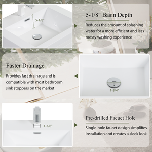 30" Wall-Mounted Bathroom Vanity with Sink
