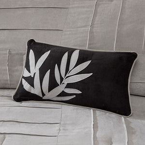 7 Piece Faux Suede Comforter Set Grey Full