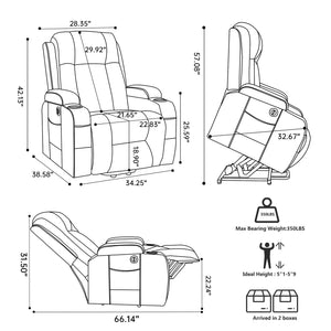 Beige PU Infinite Position Power Lift Recliner Chair