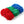 Microfiber Mop Slippers For Floor Cleaning, Machine Washable, 3 Pieces - Blue / Green / Red