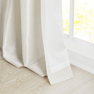 Twist Tab Lined Window Curtain Panel White 50x95