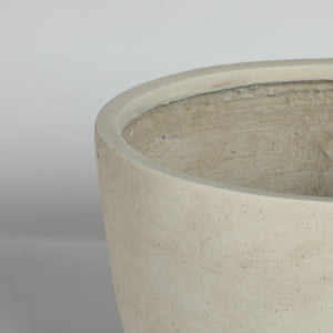 Round Concrete Planter Set of 2, Large Outdoor Indoor Handmade Rustic Decorative Planter Pots with Drainage Holes