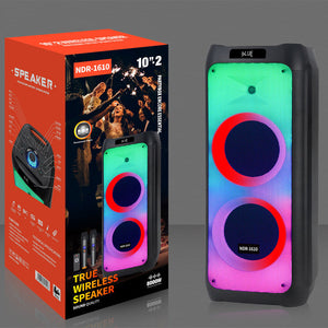 Portable Bluetooth Speaker With Dual 8-Inch Speakers