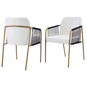 Modern Glam Upholstered Dining Chairs (Set of 2)