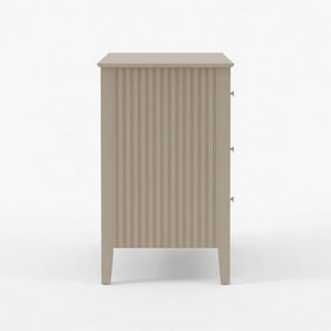 Fluted 3 Drawer Nightstand With Soft Close Slides