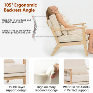 Living Room Chair With Lumbar Pillow