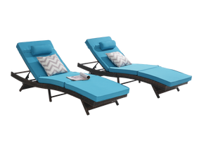 Outdoor Wicker Reclining Chair Set of 2