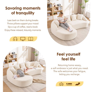 New Boneless L-Shape Sectional Sofa with Curved Chaise