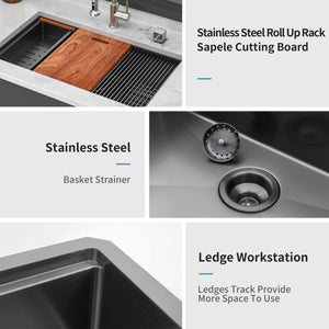 Workstation Kitchen Sink, Single Bowl Undermount