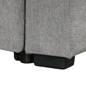Modern 2 Seater Loveseat Sofa With Pull-Out Bed, Fabric, Built-In USB Ports & Cup Holders