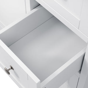 Double Sink Bathroom Vanity With Countertop, 2 Ceramic Sinks, 6 Drawers
