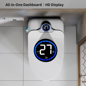 Smart Toilet Bidet Combo with Foot Sensor and Remote Control