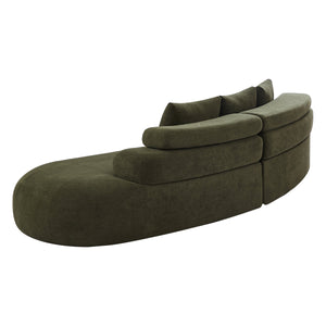 122" Curved Sectional Sofa (Olive Green)