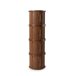 4-Piece Round Coffee Table Set with Sliding Door Storage