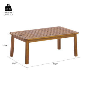2 Pieces Outdoor Sofa Set with Cushions - Teak