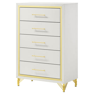 Chesney - 5 Drawer Chest With Trim - White