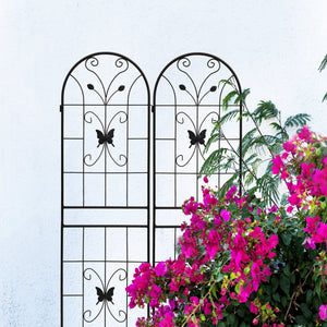 2 Pack Metal Garden Trellis 71" x 19.7" Rustproof Outdoor Support