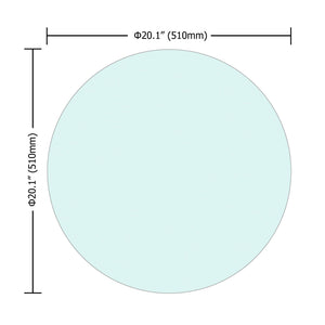 20" Round Tempered Glass Table Top Clear Glass 1 / 4" Thick Flat Polished Edge - Transparent