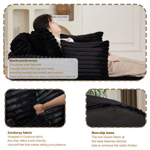 Modern Single Sofa With Backrest Pillow For Living Room
