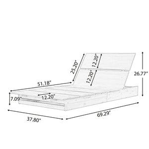 Acacia Wood Outdoor Chaise Lounge
