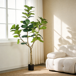 6FT Artificial Fiddle Leaf Fig Tree, Realistic Faux Potted Plant
