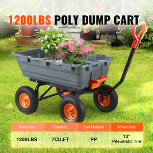 Dump Cart with Poly Body and Steel Frame