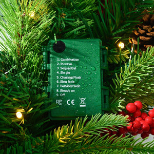 24-Inch Pre-Lit Artificial Christmas Wreath