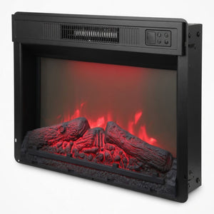 Electric Fireplace Insert Heater With Multicolor Flames, Remote Control - Black