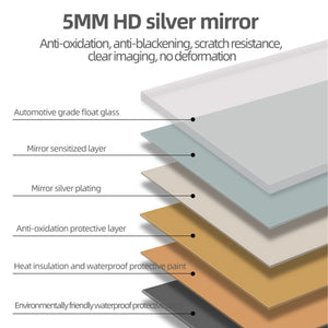 Frameless Bathroom Mirror With Light, LED Backlit, Tri Color Dimming, Anti Fog, Smart Sensor - Silver