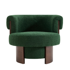 Modern 32" Wide Curved Sculptural Swivel Barrel Chairs - Set of 2