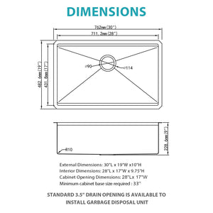 Stainless Steel Undermount Kitchen Sink With Workstation