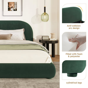 Dark Green Velvet Bed Frame