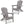 Classic Gray Cedar Wood Lounge Patio Chair Set of 2