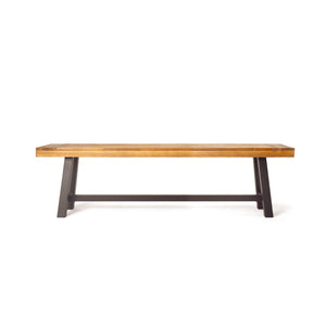 Tranquilizer Outdoor Acacia Wood Bench With Slat Panel Design
