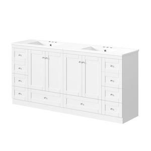 Shaker Free Standing Bathroom Vanity Cabinet & Sink, Soft Close Drawers, Soft Close Doors