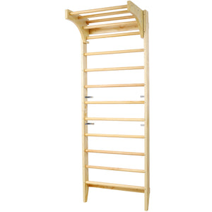 Swedish Ladder, Stall Bars Set For Physical Therapy & Gymnastics - Natural