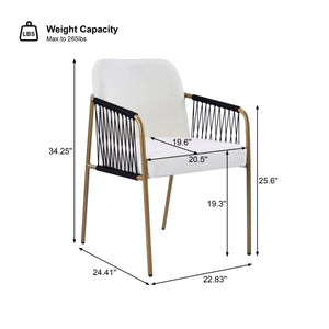 Modern Glam Upholstered Dining Chairs (Set of 2)