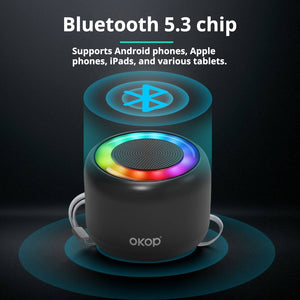KP-826 Portable Mini Bluetooth Speaker Compact Outdoor Ready With Lanyard Ambient Light And Card Slot Factory Direct