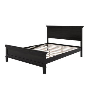 Mid-Century Modern Wood Platform Bed, Queen Size