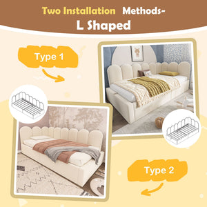 Upholstered Daybed With Metal Slatted Base
