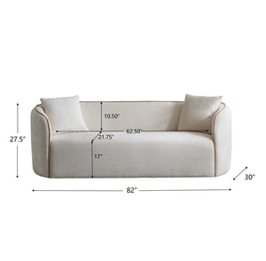 Coral 82" Curved Boucle Sofa, 3-Seater
