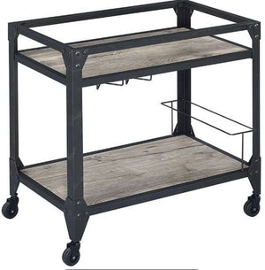 Jorgensen Serving Cart - Rustic Oak / Charcoal